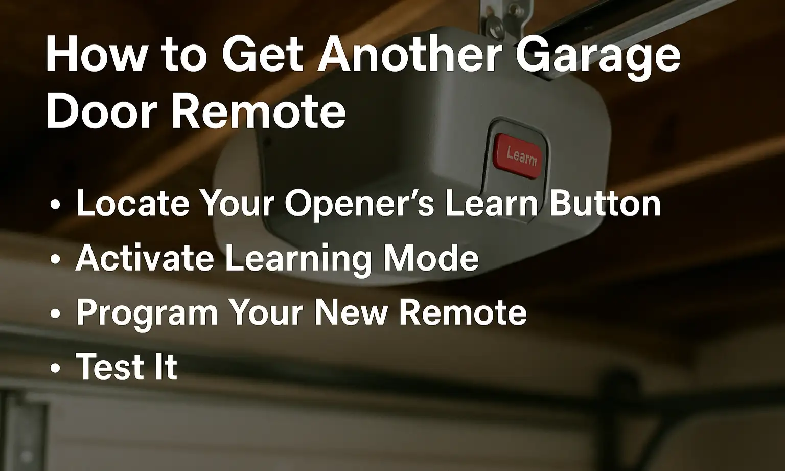 How to Get Another Garage Door Remote