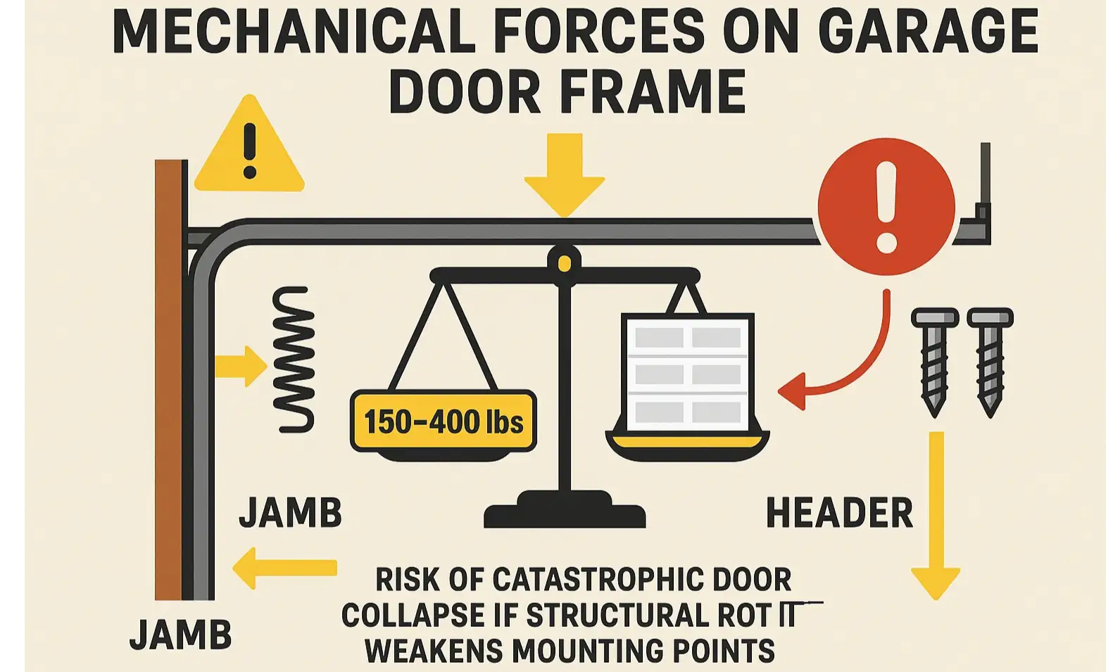 Mechanical Forces On Garage Door Frame