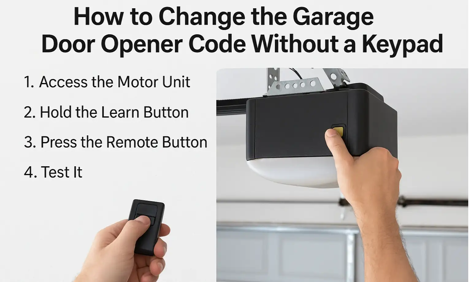How to Change the Garage Door Opener Code Without a Keypad